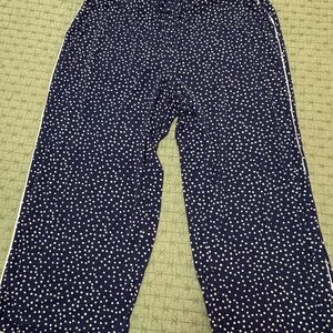 Soma Women’s cropped Navy Blue Polka Dot Pajama Pants with pockets!